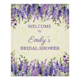 Póster Morado amarillo acuarela Floral Brillante