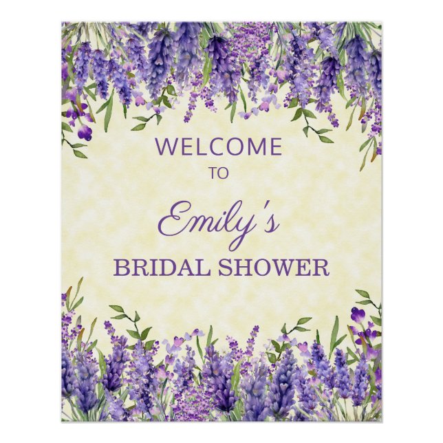 Póster Morado amarillo acuarela Floral Brillante (Anverso)