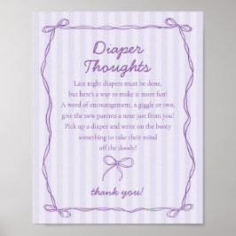 Póster Morado Coquette Bow Lavender Diaper Thoughts Rótul