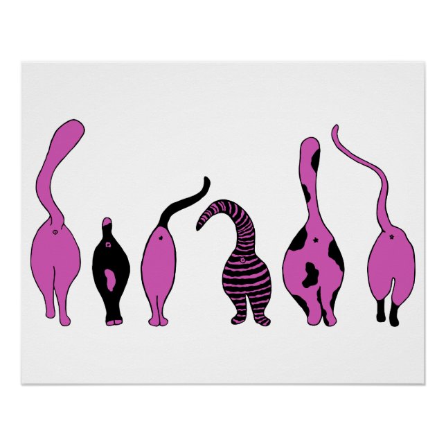 Póster Morado de gatos (Anverso)