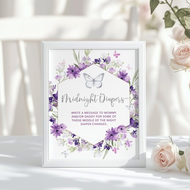 Póster Morado de plata floral Mariposa Diabetes medianero (Subido por el creador)