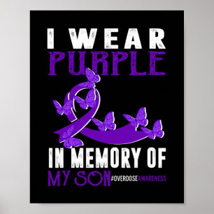 Póster Morado En Memoria De Mi Hijo Sobredosis Conciencia
