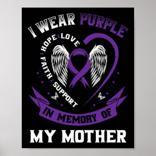 Póster Morado En Memoria De Mi Mamá Conciencia De La Epil