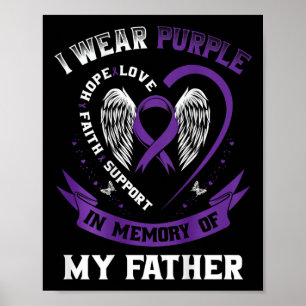 Póster Morado En Memoria Del Padre Padre Cáncer Pancreáti