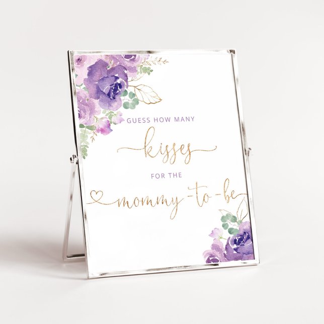 Póster Morado floral cuántos besos para que la madre sea (Subido por el creador)