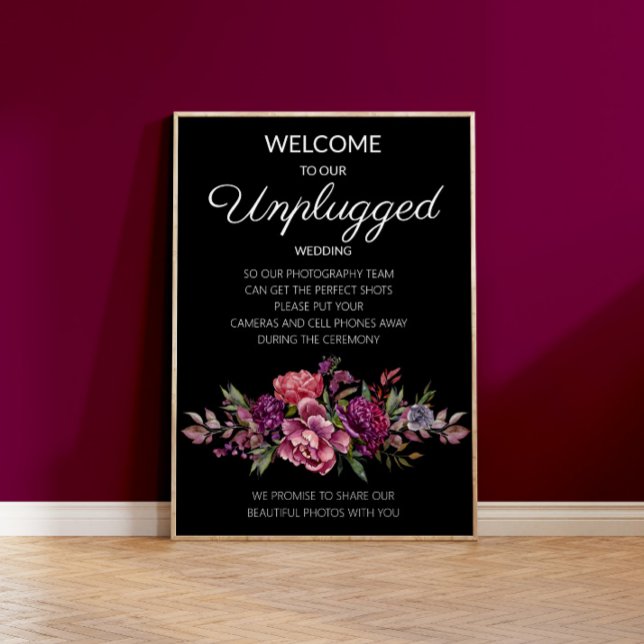 Póster Morado Floral Negro Boda Botánico Desenchufado (Subido por el creador)