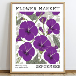Póster Morado morado gloria Septiembre Mercado de flores 