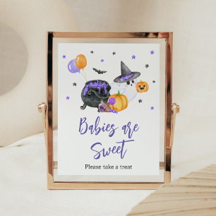 Póster Morado Pequeño Boo Baby Shower Los bebés son dulce