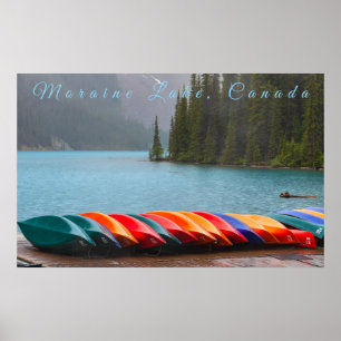 Póster Moraine Lake Canoes
