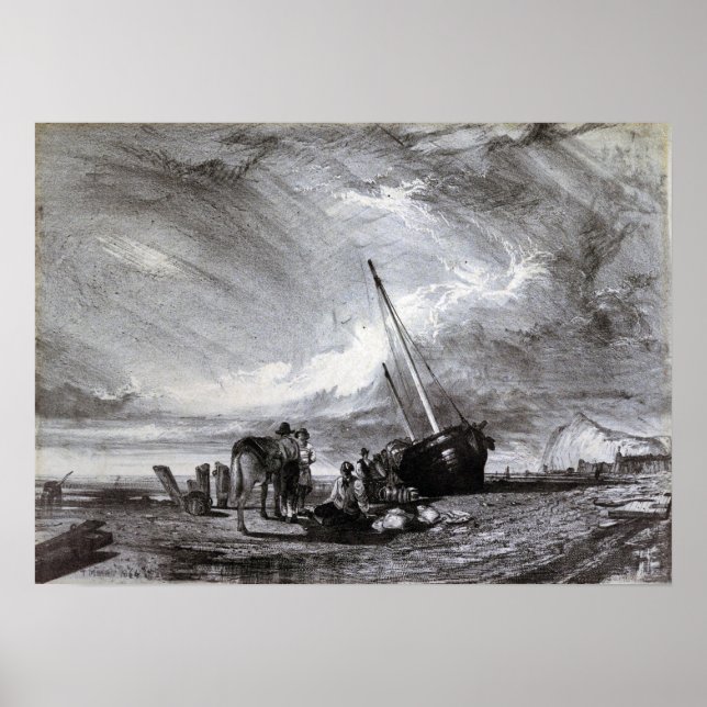 Póster Moran - Barco de Pesca Varado 1864 (Frente)