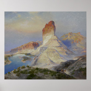 Póster Moran - El río verde del castillo Wyoming