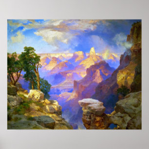 Póster Moran - Gran Cañón con arcoiris