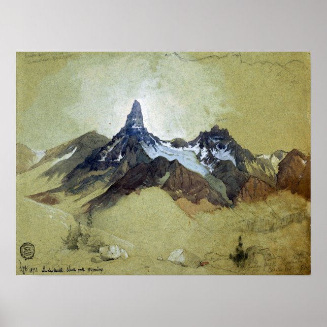 Póster Moran - Index Peak Clark's Fork Wyoming 1892 (Frente)
