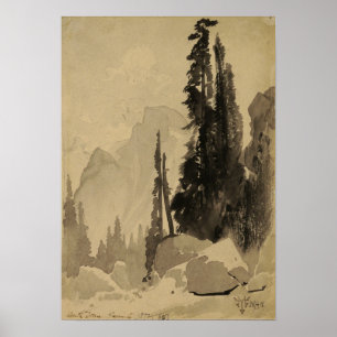 Póster Moran - Media Domo Yosemite 1872