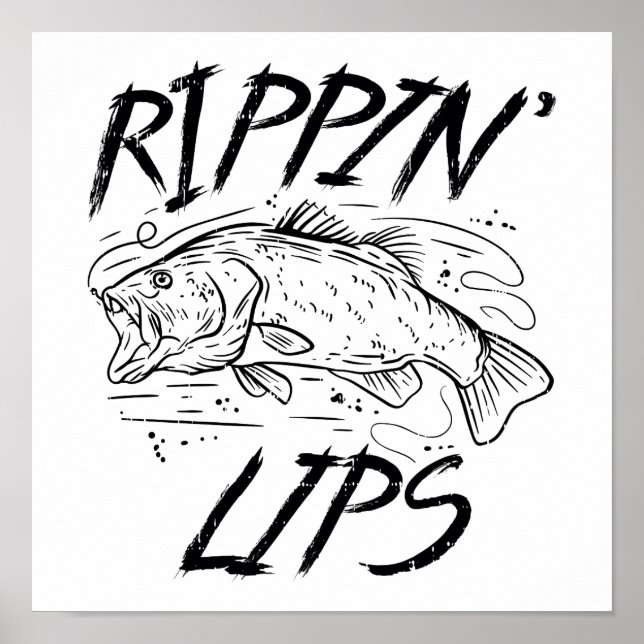Póster Mordaza de pesca de los labios de rippin (Frente)