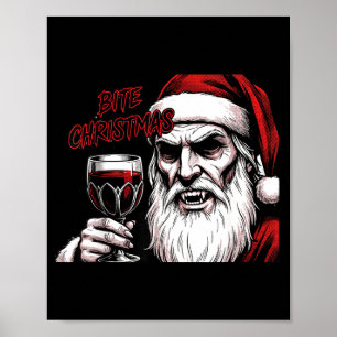 Póster Mordisco Navidad Vamre Papá Noel Estilo de Cómic A