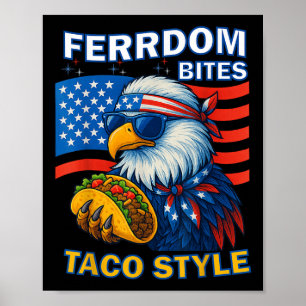Póster Mordiscos De Libertad Estilo Taco 4 De Julio Diver