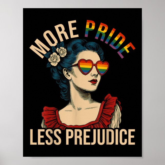 Póster More Pride Less Prejudice Pride Month Gay Lesbian  (Frente)
