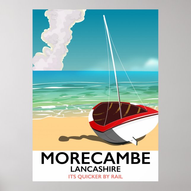 Póster Morecambe, afiche de viajes a la costa de Lancashi (Frente)