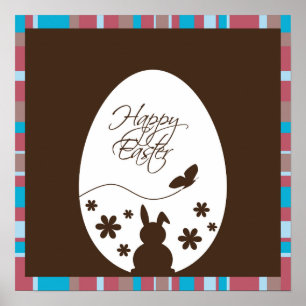 Póster Moreno de chocolate de huevo de pascua feliz moder