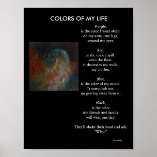 Póster moretones, morado, es el color que uso a menudo...
