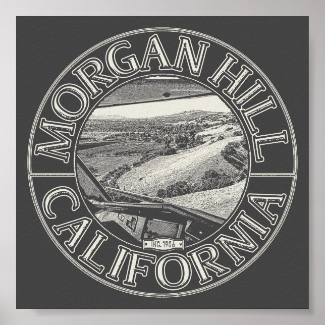 PÓSTER MORGAN HILL CALIFORNIA - DIABLO RANGS HILLS (Frente)