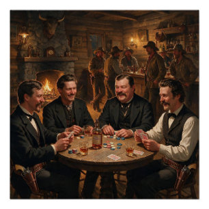 Póster Morgan Wyatt Virgil Earp Doc Holiday Jugando Póque