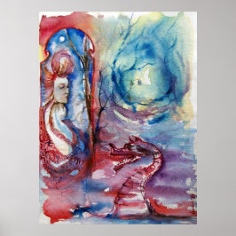 Póster MORGANA / Fantasía azul rosa mágica y misteriosa