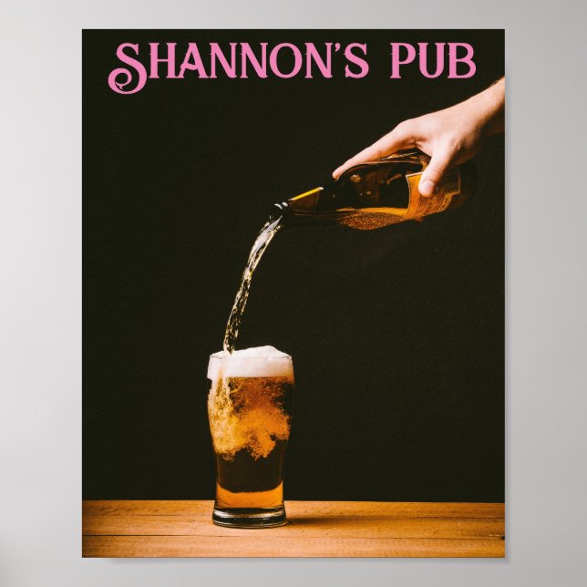 Póster ¡MORIR! Poster Pub She-Shed - Añadir nombre (Frente)