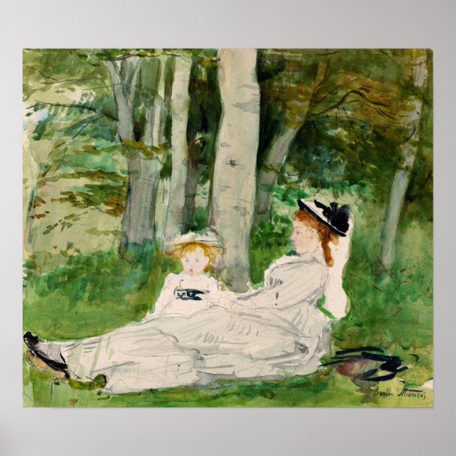 Póster Morisot - Borde Del Bosque (Edma Y Jeanne) 1872 (Frente)