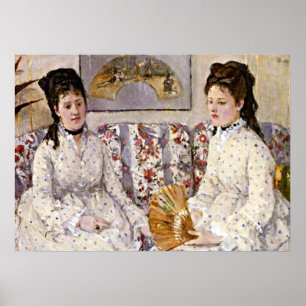 Póster Morisot: Dos hermanas en un sofá