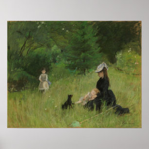 Póster Morisot - En el césped 1874