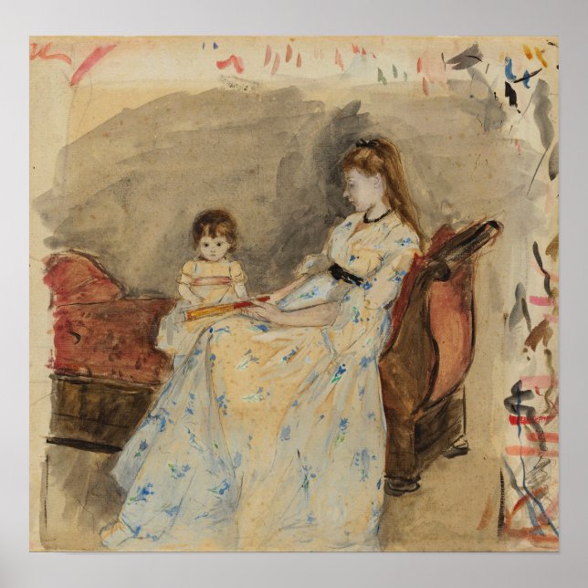 Póster Morisot - Hija de Madame Pontillon en un sofá (Frente)