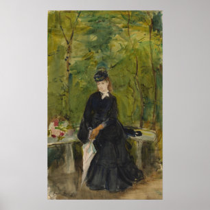 Póster Morisot - Joven Dama Sentada En Un Banco 1864