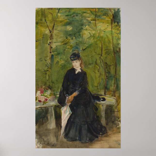 Póster Morisot - Jóvenes Sentadas En Un Baño 1864 (Frente)