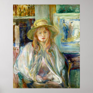 Póster Morisot - Niña con sombrero de paja 1892