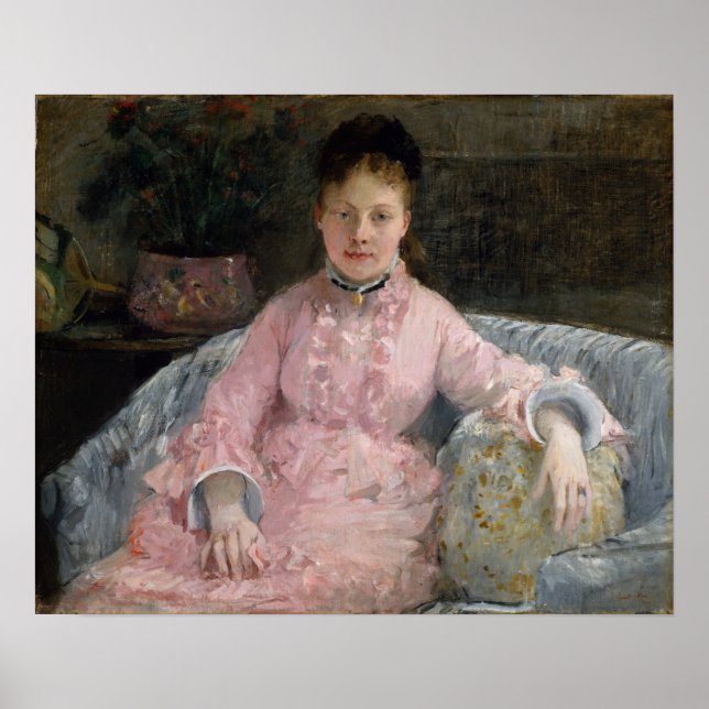 Póster Morisot - Vestido rosa 1870 (Frente)