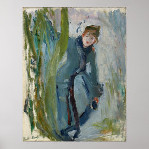 Póster Morisot - Young Girl Putting Back Her Skate 1893