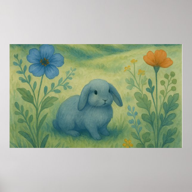 Póster Morning Calm – Watercolor Meadow with Bagolo (Frente)