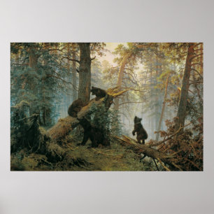 Póster Morning in a Pine Forest