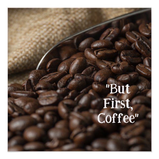 Póster Morning Starts with Coffee (Anverso)