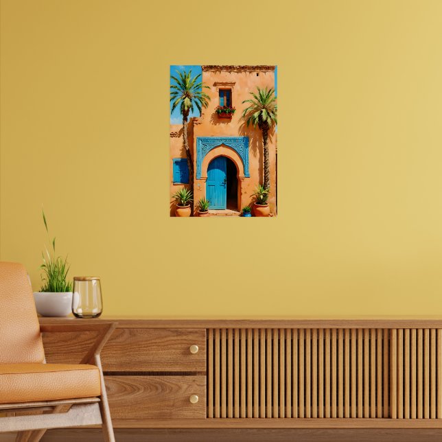 Póster Moroccan Blue Door Terracotta Kasbah Wall Art (Salón 2)
