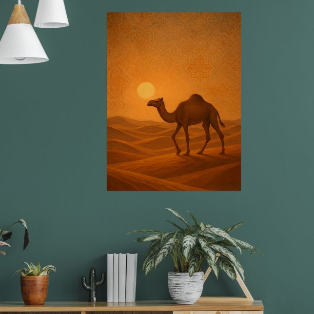 Póster Moroccan Desert Camel Sunset Poster (Salón 1)