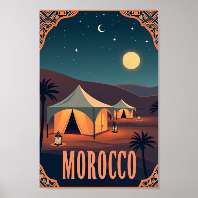 Póster Moroccan Desert Nights – Retro Lantern Glow (Frente)
