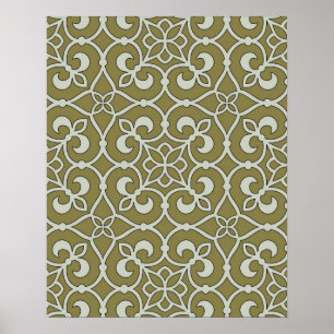 Póster Moroccan Scroll Design Classic Decor
