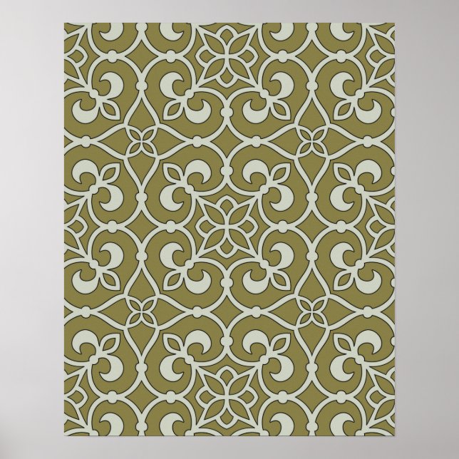 Póster Moroccan Scroll Design Classic Decor (Frente)