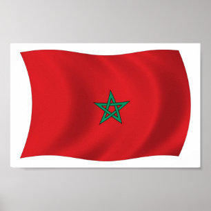 Póster Morocco Flag Poster Print