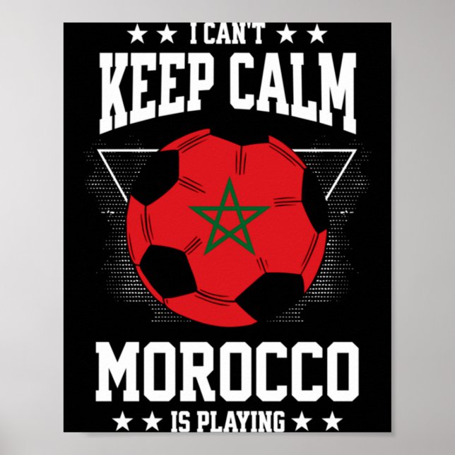 Póster Morocco Football Jersey 2022 Flag Funny Soccer Lov (Frente)