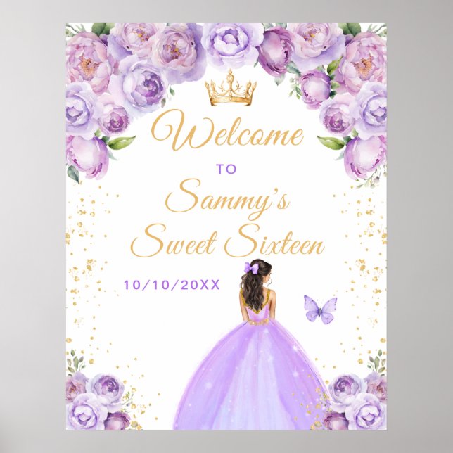Póster Morple Brunette Princess Dulce Dieciséis Bienvenid (Frente)