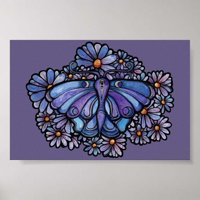 Póster Morple Moon Moth Daisies (Frente)